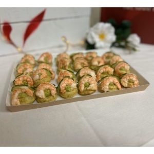 Blinis de crevette et guacamole d'avocat - 24 pcs